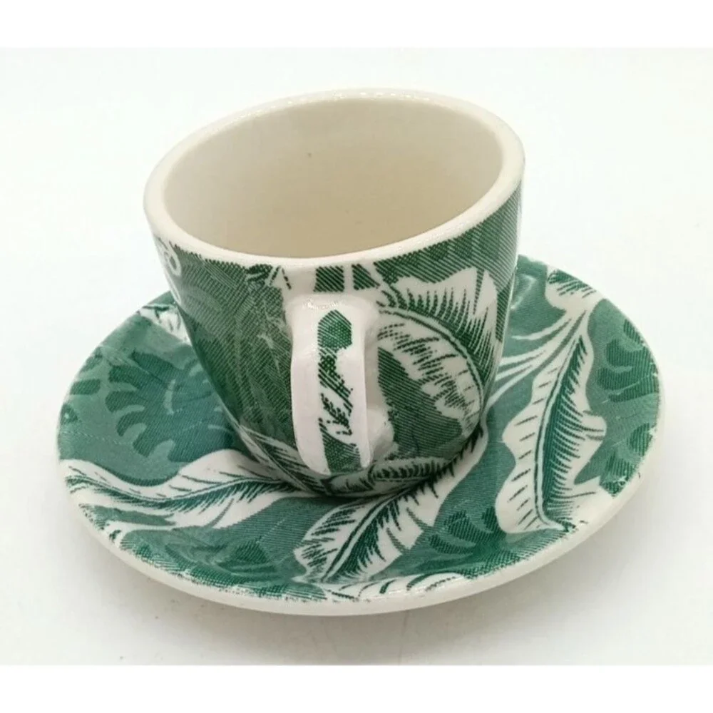 1955 Wallace China Restaurant Ware Shadow Leaf Banana Leaf Coffee Cup & Saucer